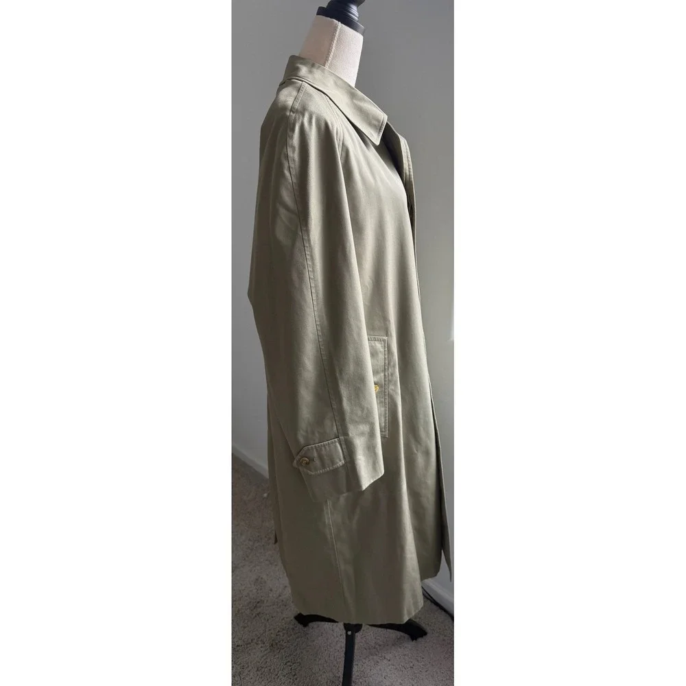Vintage Burberry Unisex Khaki Single Breasted Trench Coat w/ Removable Lining XL - Picture 5 of 15